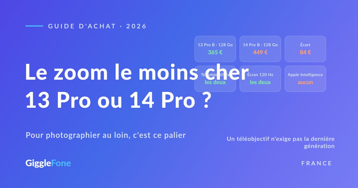 Le zoom le moins cher : iPhone 13 Pro ou 14 Pro ?
