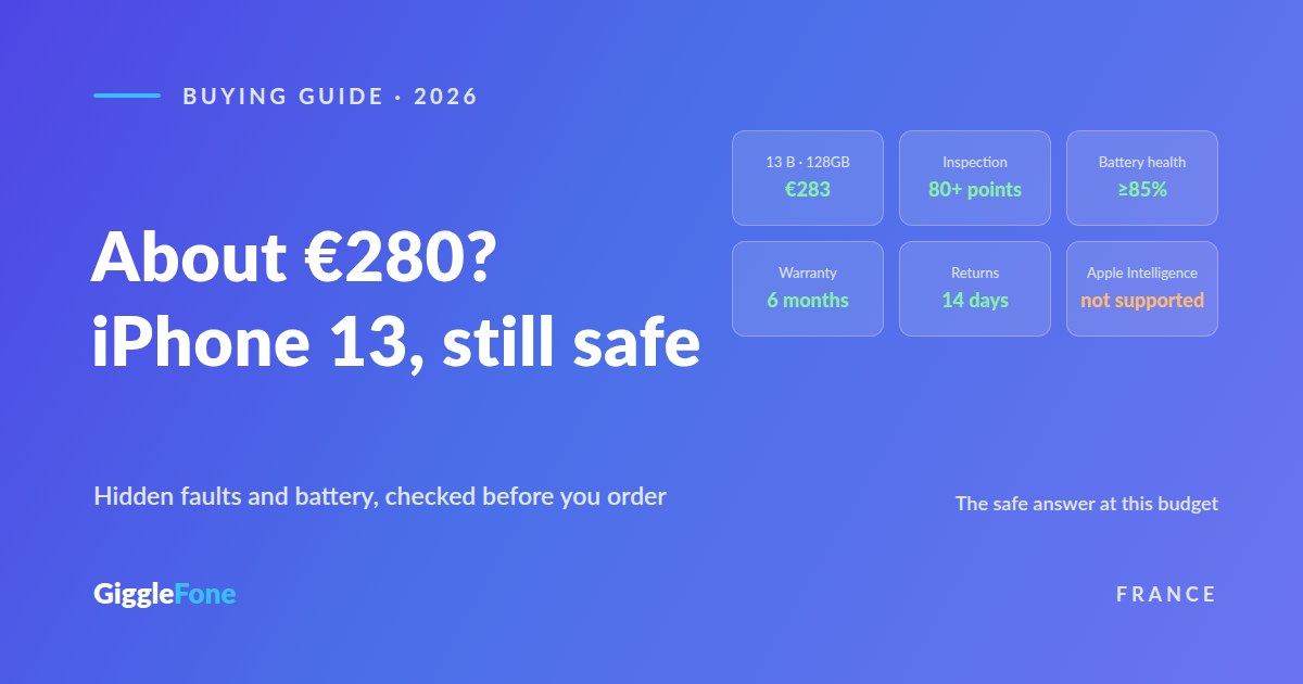 In 2026, with about €280 to spend, the iPhone 13 is still a safe pick